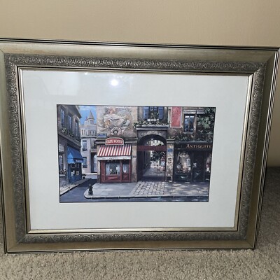 VOGUE CAFE MARK ST. JOHN REPRODUCTION PAINTING FRAMED 20x16” NWOT