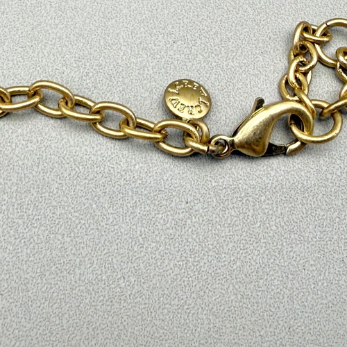 J. Crew Necklace Statement Colorful Beads Crystal Floral Bib Gold Tone Chain 17" - Picture 6 of 7