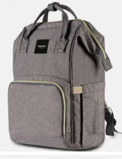 HaloVa Diaper Bag Multi-Function Waterproof Travel Backpack Nappy Bag - GRAY