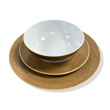 $220 Neiman Marcus 12-Piece Gold Sahara Dinnerware Service Dish Plate Set