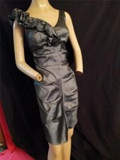 SILVER GREY IRIDESCENT  MINI COCKTAIL, EVENING, PROM DRESSBARN DRESS- 32" BUST