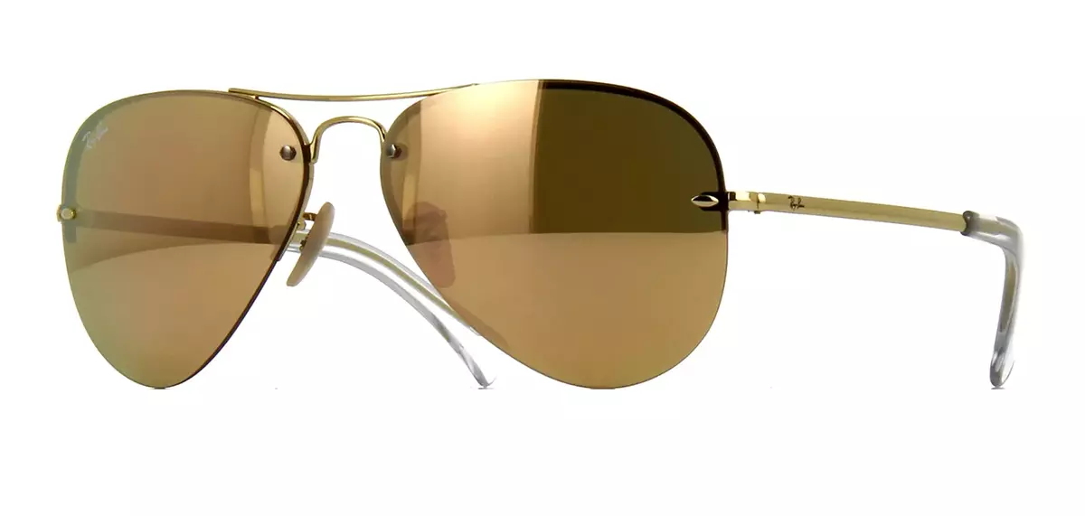 Ray-Ban RB3449 Polished Gold Frame / Copper Mirror Lens RB3449 001/2Y 59-14 NEW
