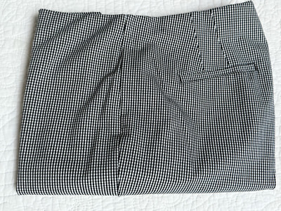 J JILL Womens Premium Bistretch Pull On Pants Cuff Ankle Black Gingham Size 12