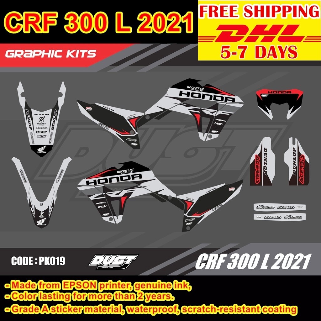 Kit D'autocollants Complets J8 Motocross Pour Honda CRF300L - Design Graphique, Neuf