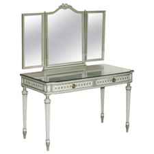 ANTIQUE STAMPED MELLIER & CO ANGLO FRENCH SHABBY CHIC DRESSING TABLE PART SET