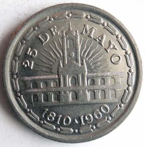 1960 ARGENTINA PESO - High Quality Coin - FREE SHIP - Bin #600
