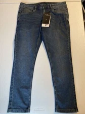 NWT NYC The Perfect Jean Mens 32x26 Skinny Fit Captain Dark Wash Blue Denim