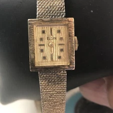 Elgin Tank Manual Wind 10k Watch