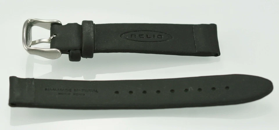 Reliquia Unisex Acero Inoxidable Negro Material Hecho por el Hombre Repuesto Correa Reloj 18mm Foto 2 de 2