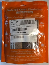 Smells Begone ~ 2 Pack Travel Size ~ Bamboo Charcoal Absorbs Odors ~ Brand New