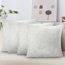 Crushed Velvet Cushion Cover 18''x18'' Filled Cushions Sofa Bed Pillows Set Of 4