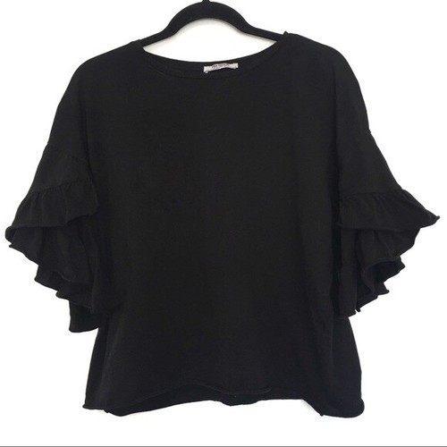 zara ruffle sleeve top