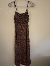 Urban Outfitters Geometric Tribal Maxi Dress Sz XS Orange Spaghetti Strap
