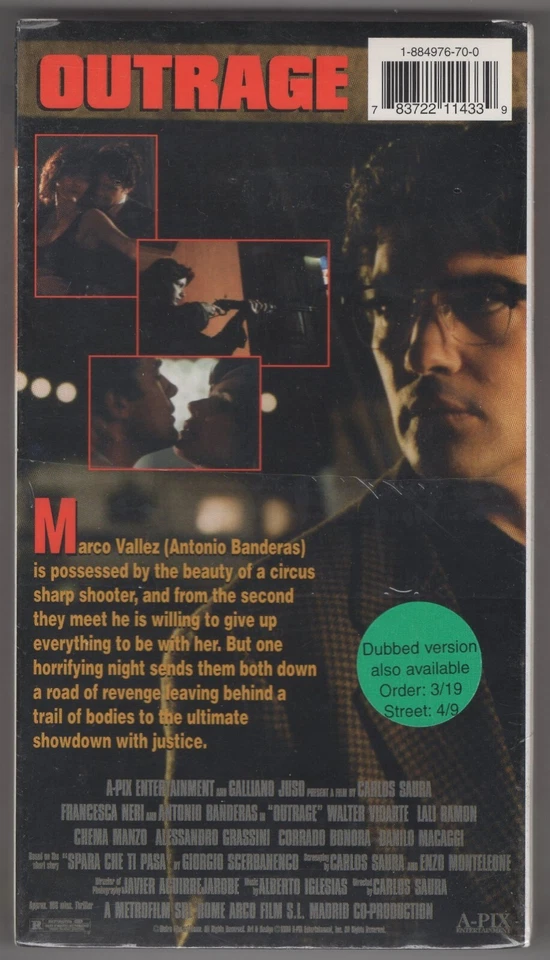 Outrage (Rare & Mint Factory Sealed VHS Screener) Antonio Banderas - Image 2 of 2
