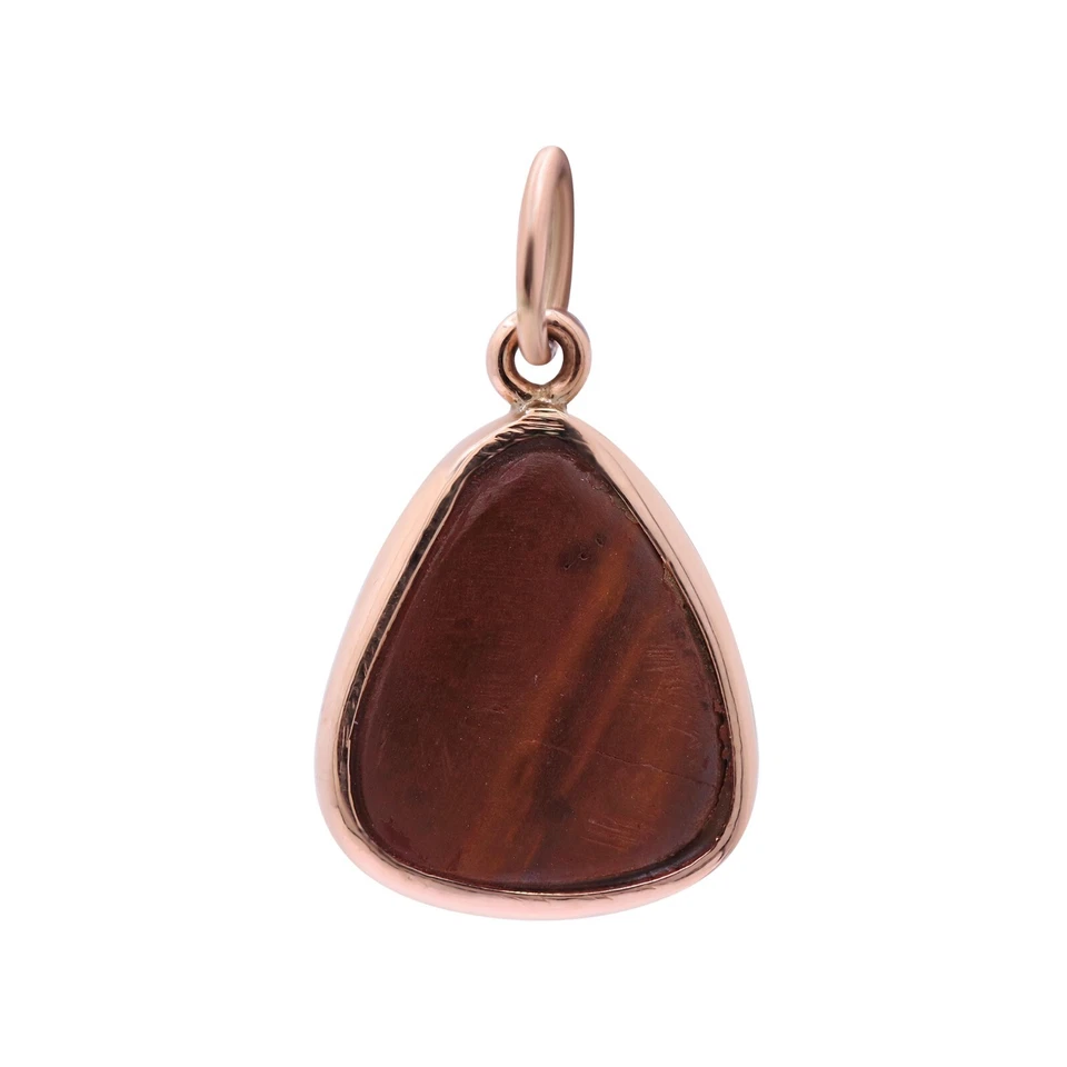 Collar colgante con dije de ópalo de fuego azul forma triángulo oro rosa macizo 9k joyería Foto 3 de 3