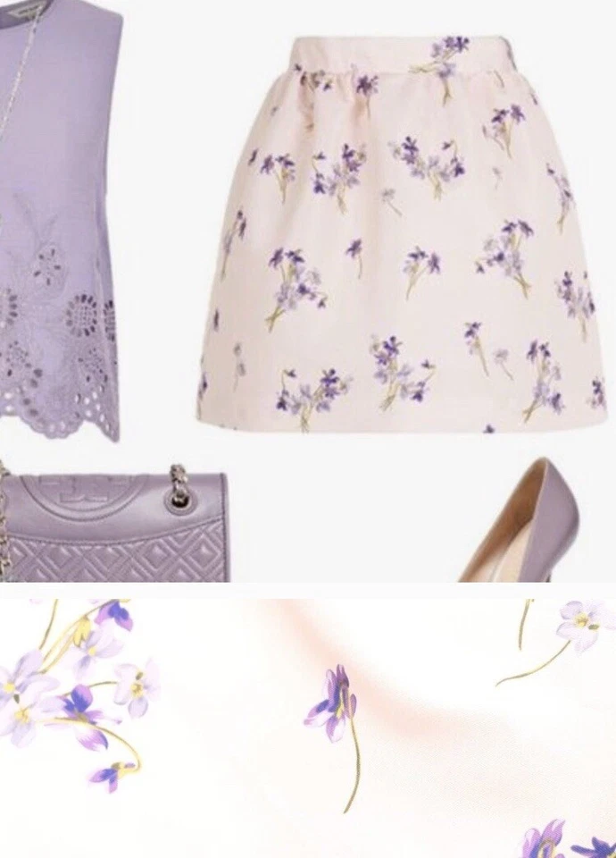 RED Valentino Light Pink Floral Mini Skirt Eu36 US Size Small - Image 3 of 4