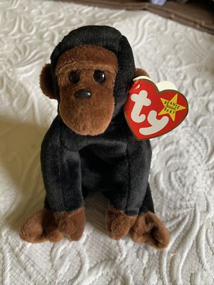 Ty Beanie Babys - Kongo der Gorilla-Affe - Stofftier Plüschtier mit Etikett