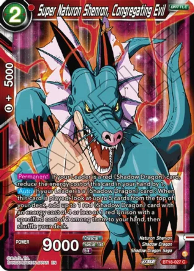 Super Naturon Shenron, Congregating Evil BT18-027 Dawn of the Z