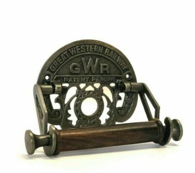 Porte Rouleau Papier Toilette Fonte Great-Western Railway - Noir, Vintage, Mural