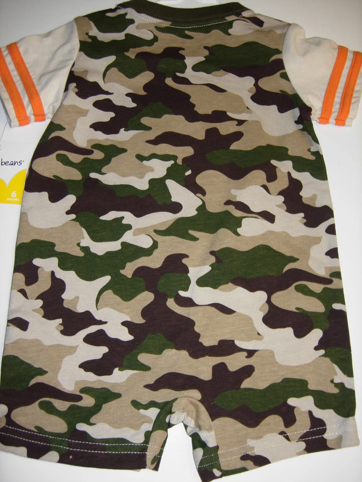 Lindo mameluco de camuflaje tigre bebé niño jumping frijoles $18 6 MO NUEVO CON ETIQUETAS Foto 2 de 2