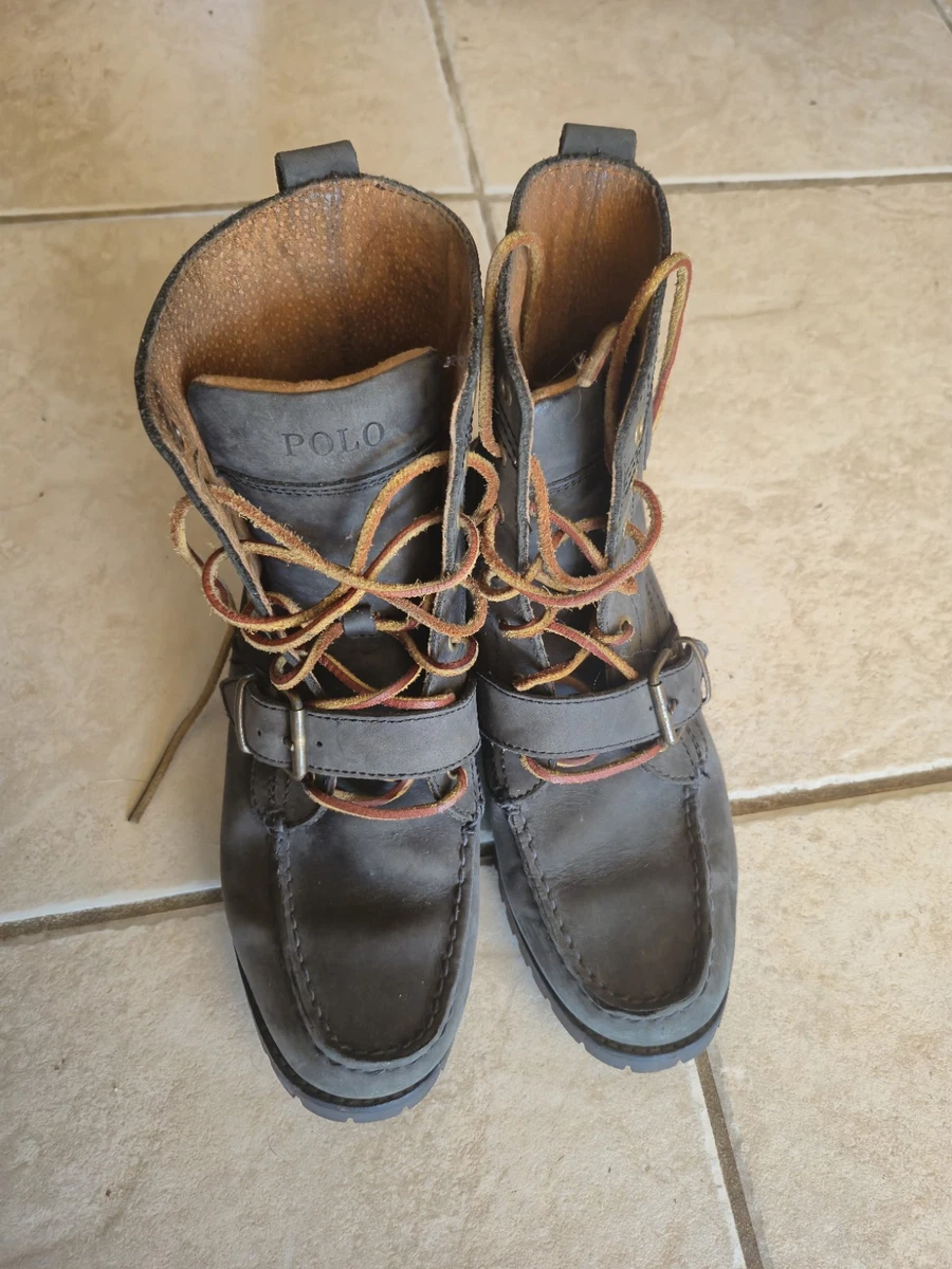 Polo Ralph Lauren Leather Upper Blue Boots for Men for Sale  display picture 3