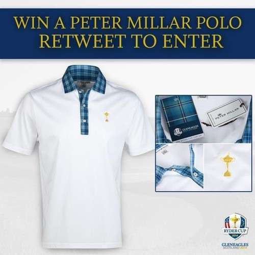 Peter Millar Limited Edition RYDER CUP 2014 Golf Polo Shirt White Mens Medium - Picture 2 of 9