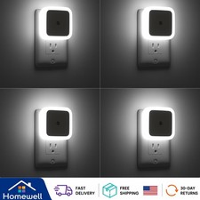 4 Pack LED Night Lights with Dusk to Dawn Sensor - Cool White Plug-in Elegance