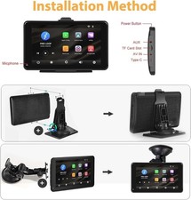Wireless Carplay & Android Auto Portable sat nav, 7-inch IPS Touchscreen