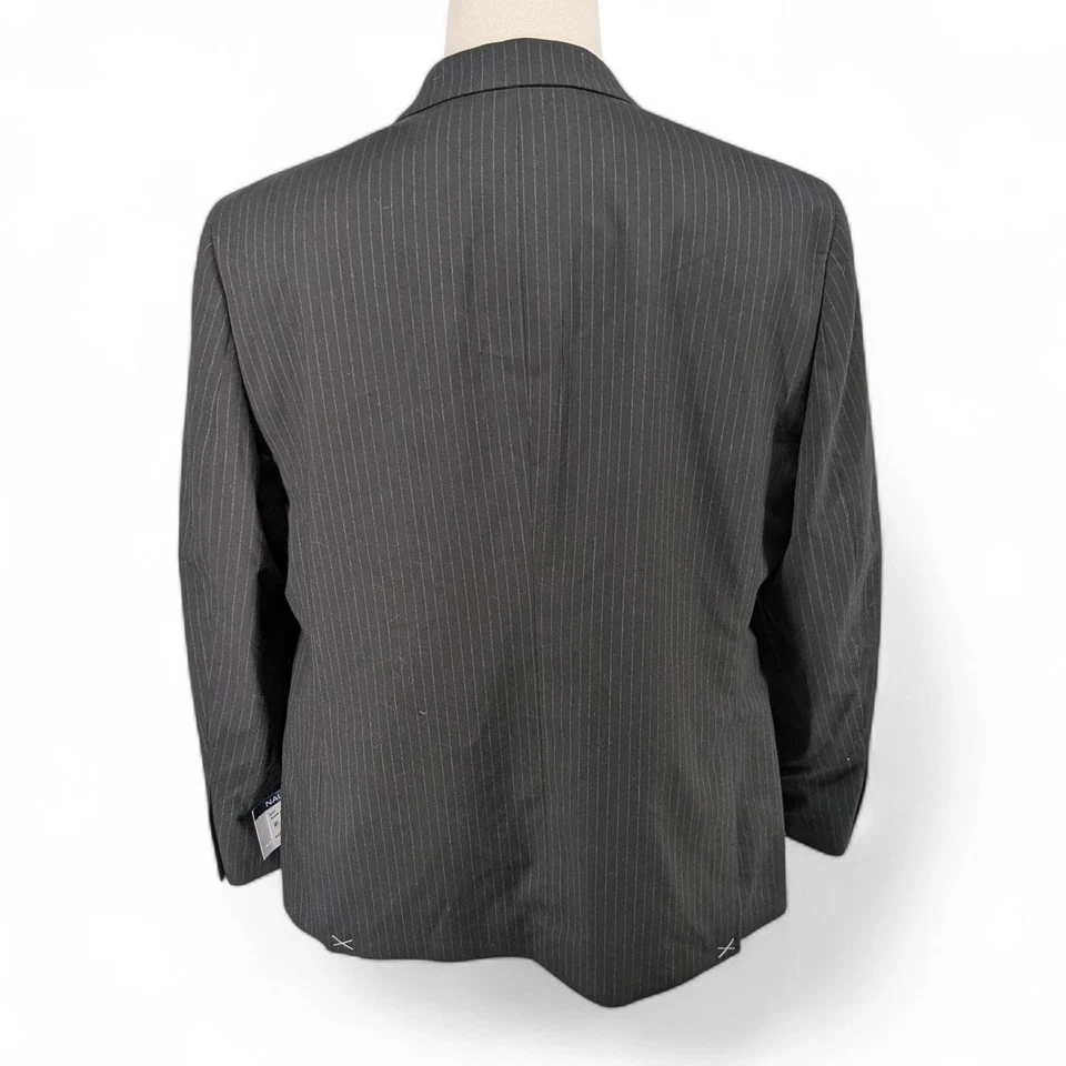 Blazer deportivo de ajuste moderno elástico Nautica para hombre traje chaqueta rayas negras 44 S Foto 4 de 4