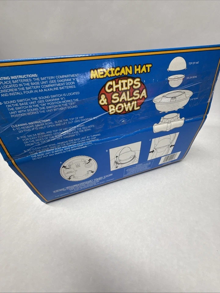 Sombrero Musical Mexicano Chips & Salsa Sombrero Cuenco Servir Bar Raro - 2001 ¡Funciona! Foto 4 de 4