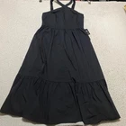 NWT Express Womens Medium Dress Black Tiered A-Line Lined Sleeveless New