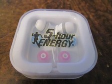 Ear Buds With 5 Hour Energy Logo On Outside Box - WhIte, Blue Pink -New IN BOX