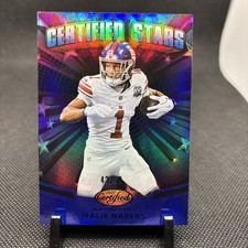 2025 Panini Certified Stars Malik Nabers CST-MNS Mirror Blue /50 Giants NFL