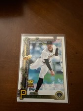 2025 Topps Holiday - Paul Skenes #H70 Holiday Variation Back Candy Cane Trim