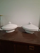 Antique Tureen Richard Acock Burslem Staffordshire-White w/Lid $40 Only one left