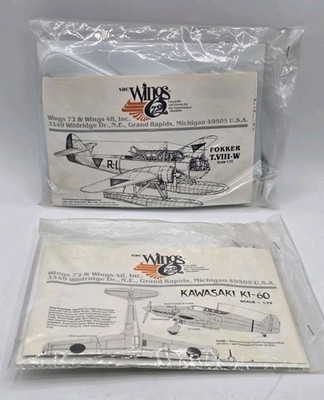 Vac Wings 72 Fokker T.VIII.W 1/72 & Kawasaki KI-60 2 Rare Models New Vacuform 