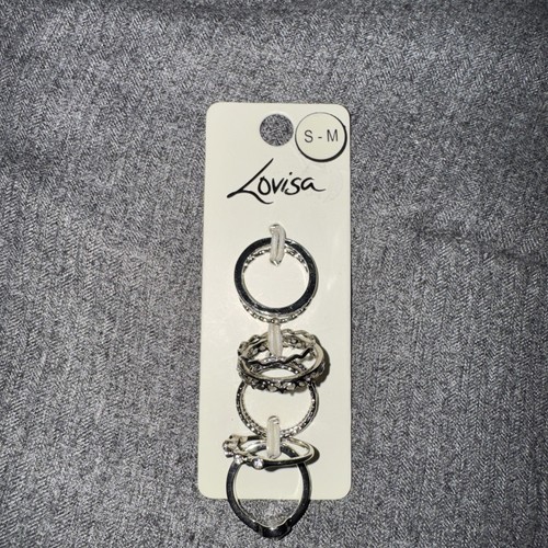 Lovisa 8 Piece Silver Colored Ring Set Small-Medium