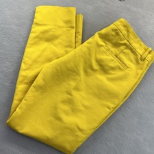 ZARA Womens High Waist Cropped Ankle Trousers Pants Yellow Size 4