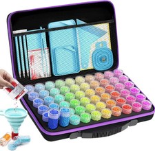 60 Slots Storage Container for Diamond Art Kits for Adults, Portable Bead Sto...