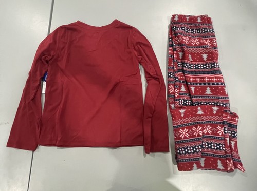 CUDDL DUDS KIDS 2 PIECE PAJAMAS SET - SIZE: YOUTH M(8) - RED - Picture 2 of 5