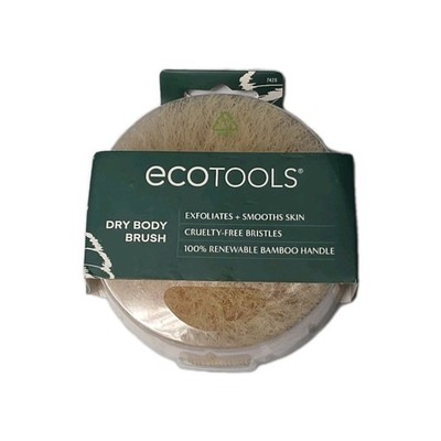Eco Tools Dry Body Brush With Bamboo Handle Exfoliates + Smooths Skin NEW