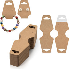 100Pcs Bracelet Display Cards, 4.7X1.7Inch Self-Adhesive Necklace Display Cards,