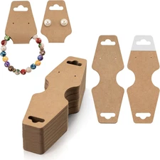100Pcs Bracelet Display Cards, 4.7X1.7Inch Self-Adhesive Necklace Display Cards,
