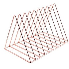 Rose Gold Metal Vinyl Record Holder,Vertical Record Player Holder,File Organi...