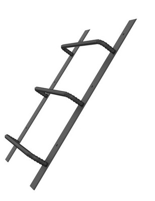 3-Rung Window Well Ladder, Heavy Duty Steel Basement Egress Ladder, Fire Esca...