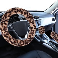 Accmor Fuzzy Car Steering Wheel Cover Short Hair Browndark Brown Leopard Accmor Fuzzy Car Steering Wheel Cover Short Hair Browndark Brown Leopard