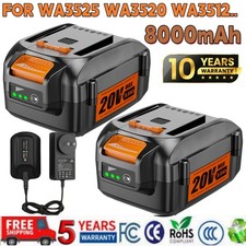 For Worx WA3575 20V PowerShare 8.0Ah Battery PACK/ Charger 20 Volt WA3520