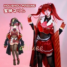 Houshou Marine Captain Pirate Cosplay Uniform Fullset Halloween Costume Suit