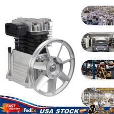 New Industrial 3HP Twin Cylinder Air Compressor Head Pump Air Filter Muffler