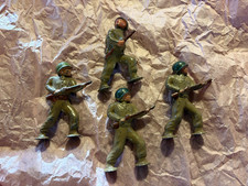 Vintage 4 BARCLAY MANOIL Lead Podfoot Toy Military Soldiers WWII